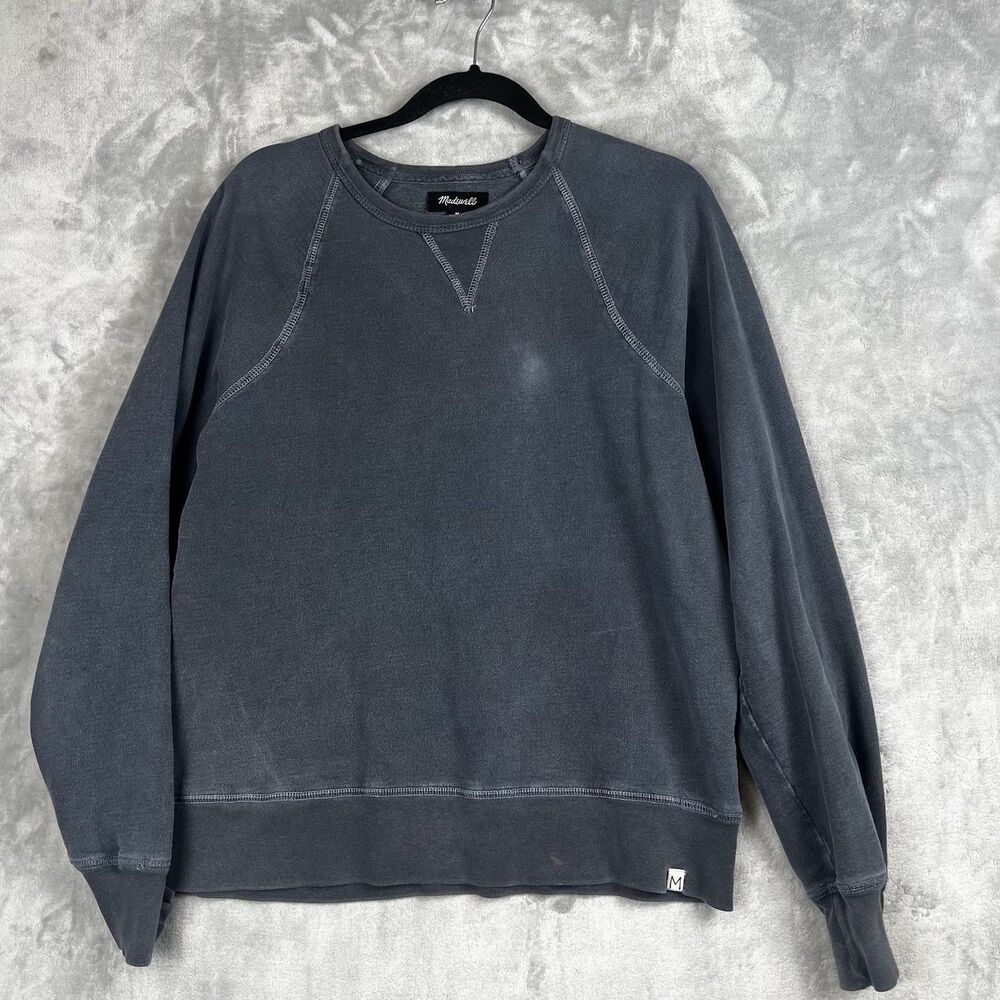 MADEWELL Women Sweatshirt  Medium Long Sleeve GRAY‎ French Terry Pullover